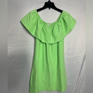 CROWN & IVY Green Off-Shoulder Women's Top Size M pre owned Exellent condition.